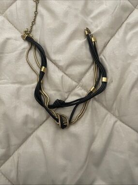 Cabi Robe duo necklace Black and Gold Multi-Strand Statement Necklace